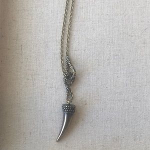 Anthropologie gold horn vintage necklace